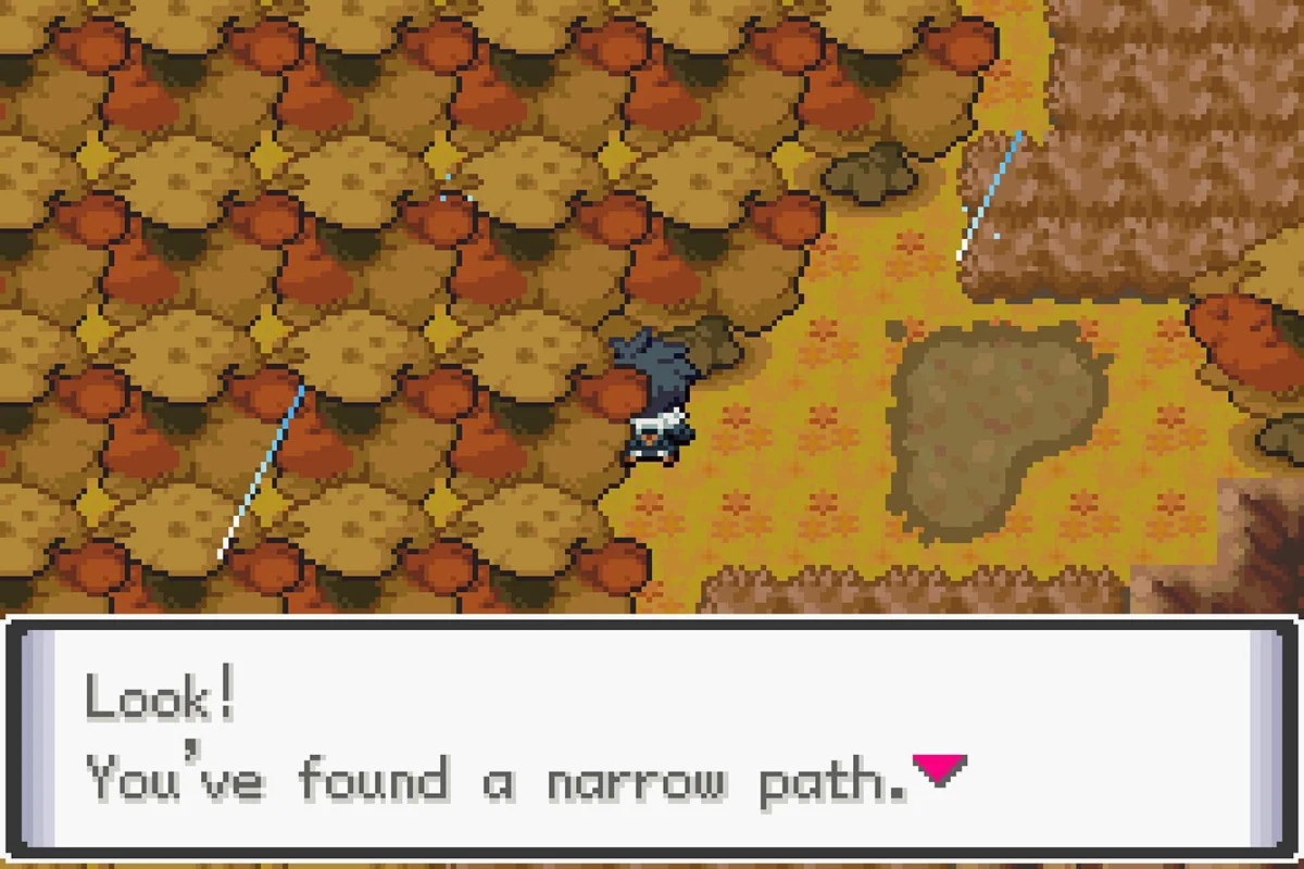 The path leading to the Route 10 Raid Den. / Pokémon Unbound