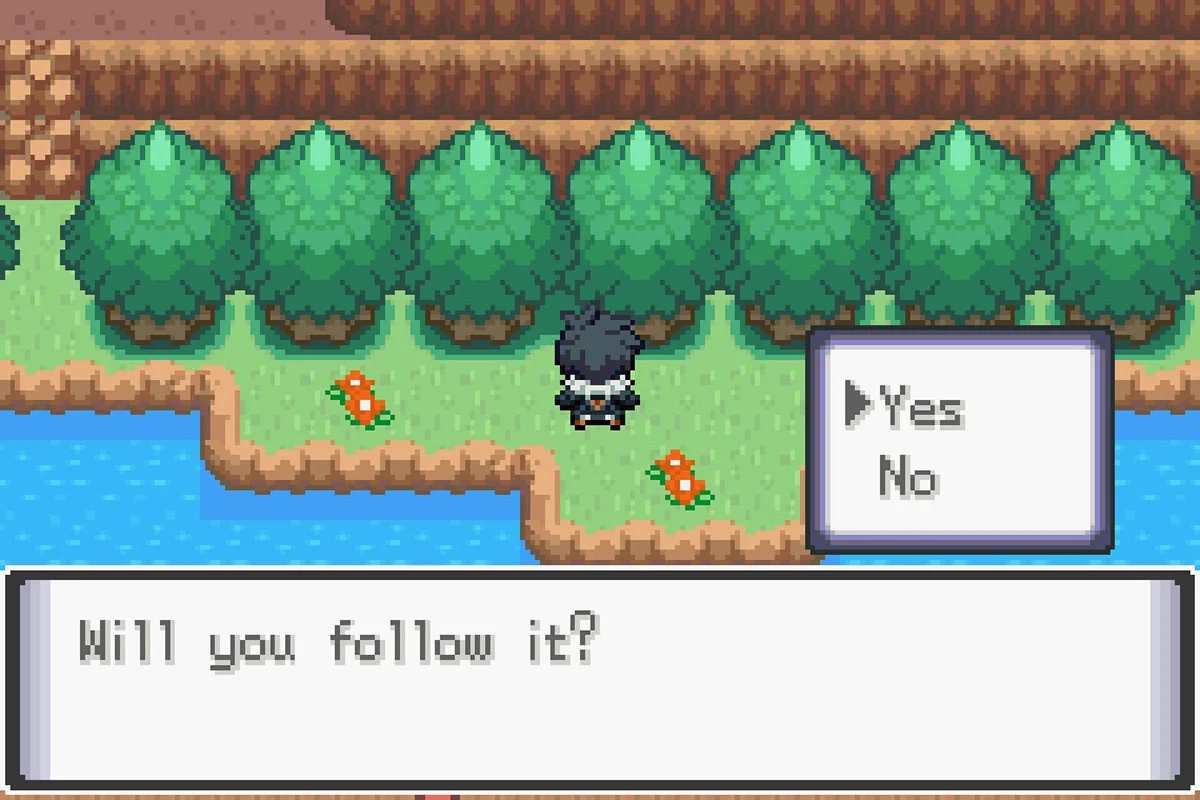 The path leading to the Route 11 Raid Den. / Pokémon Unbound