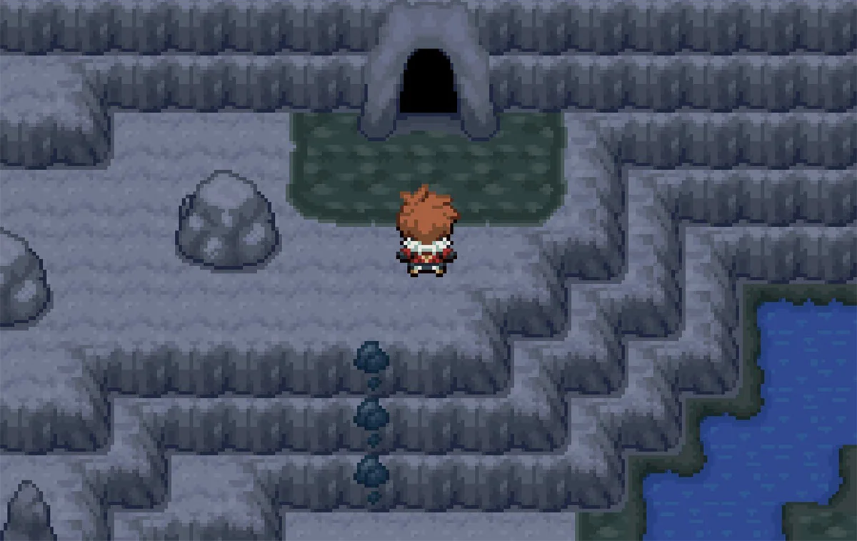 The Frost Mountain stone tablet location. / Pokémon Unbound