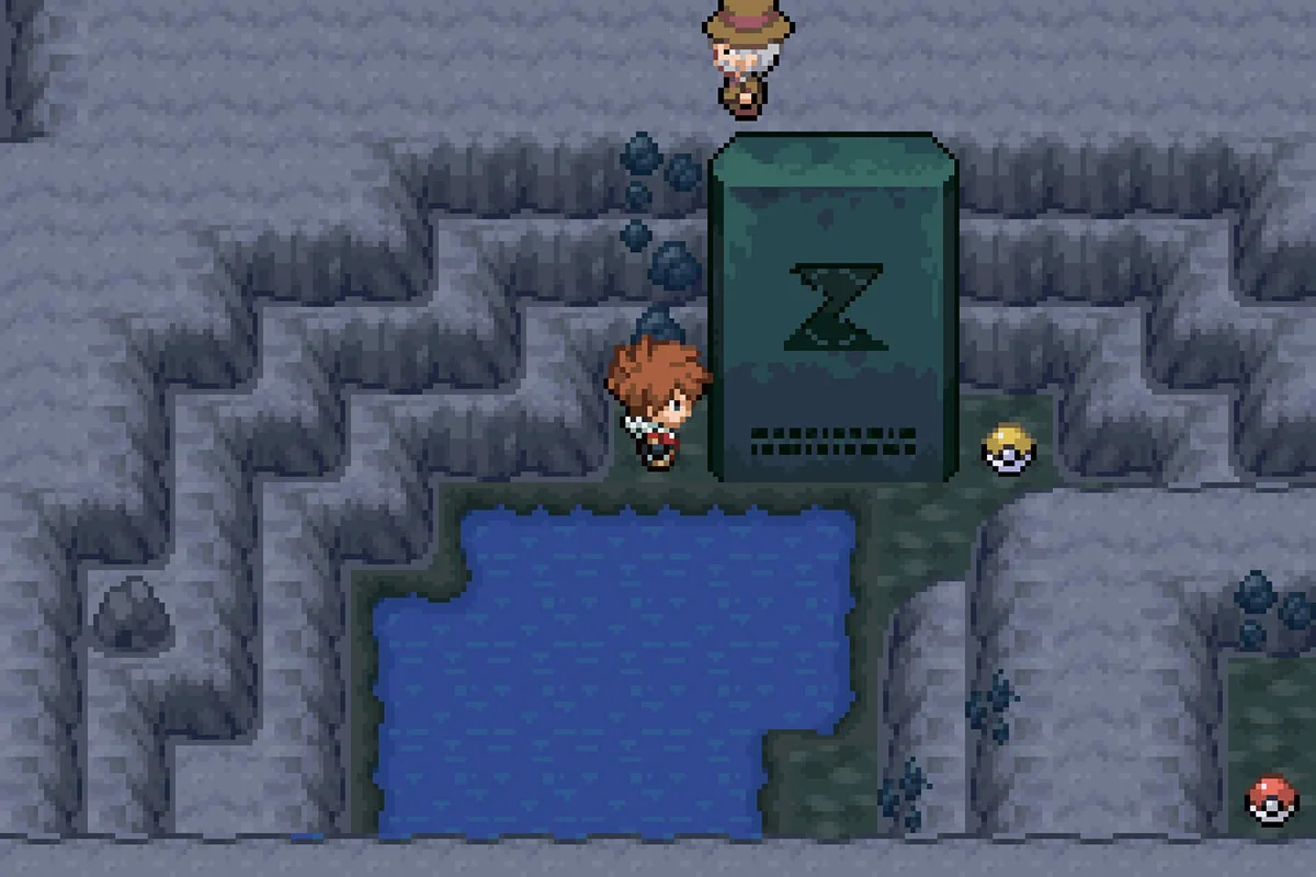 The Valley Cave stone tablet location. / Pokémon Unbound