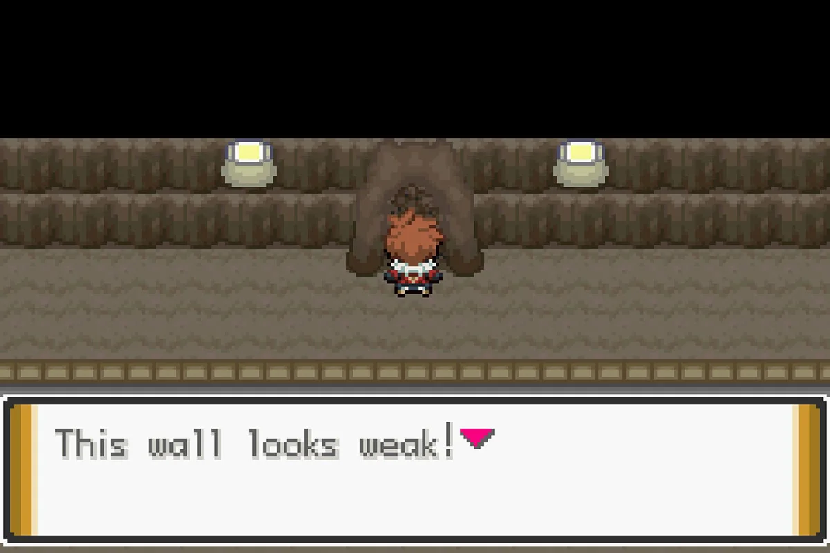 The wall leading to the KBT Expressway Raid Den. / Pokémon Unbound