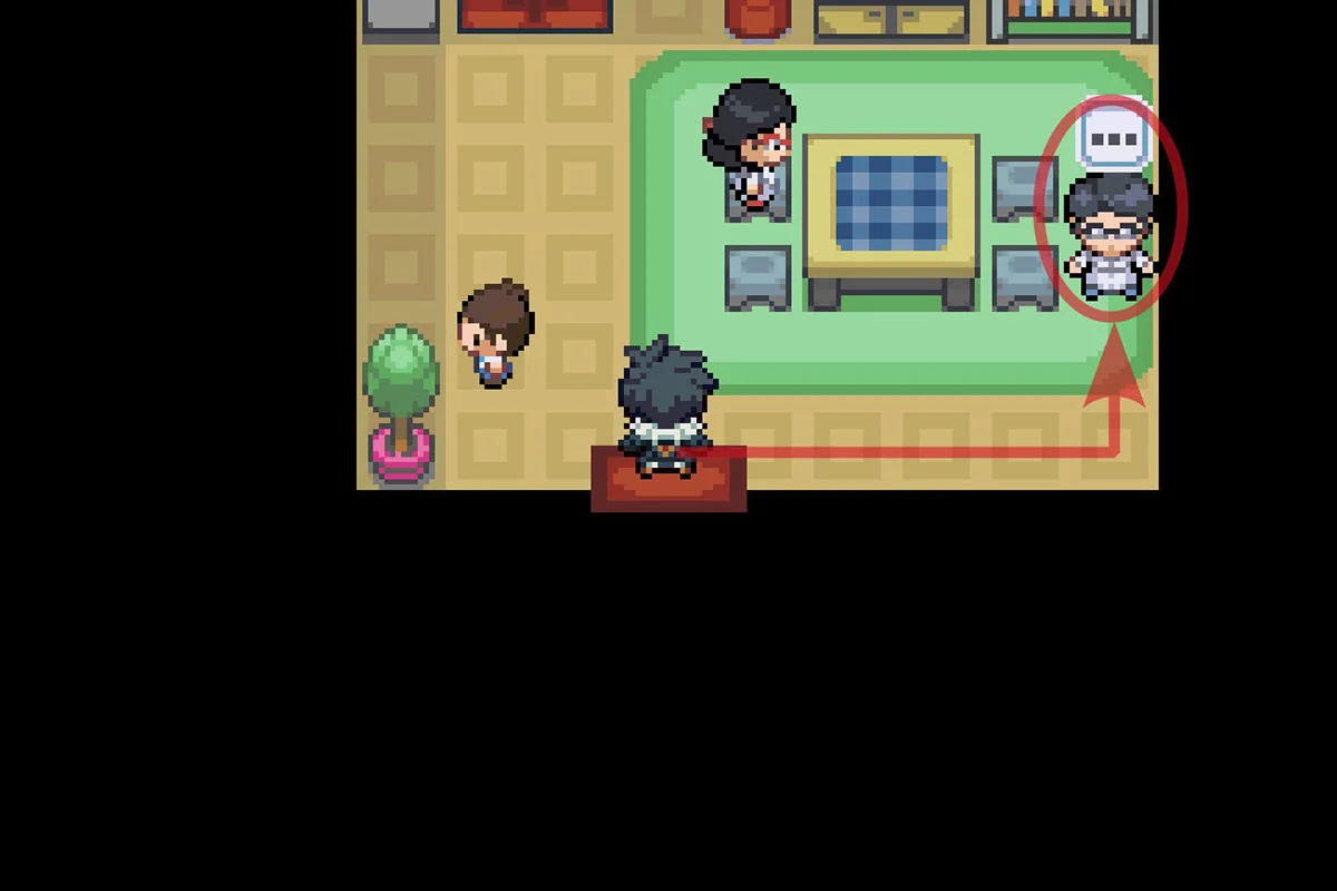 Approaching the Tehl Town Nature Changer. / Pokémon Unbound