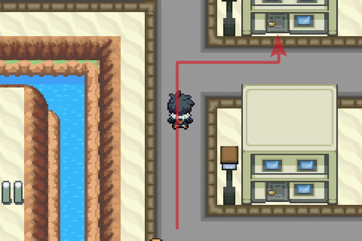 Entering the house south of Rift Cave. / Pokémon Unbound