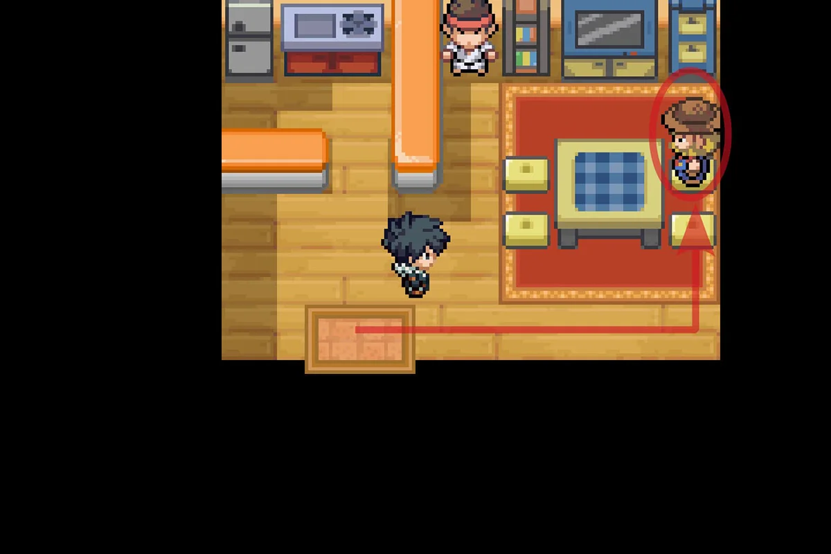 Approaching the Hard Stone to Gem NPC. / Pokémon Unbound