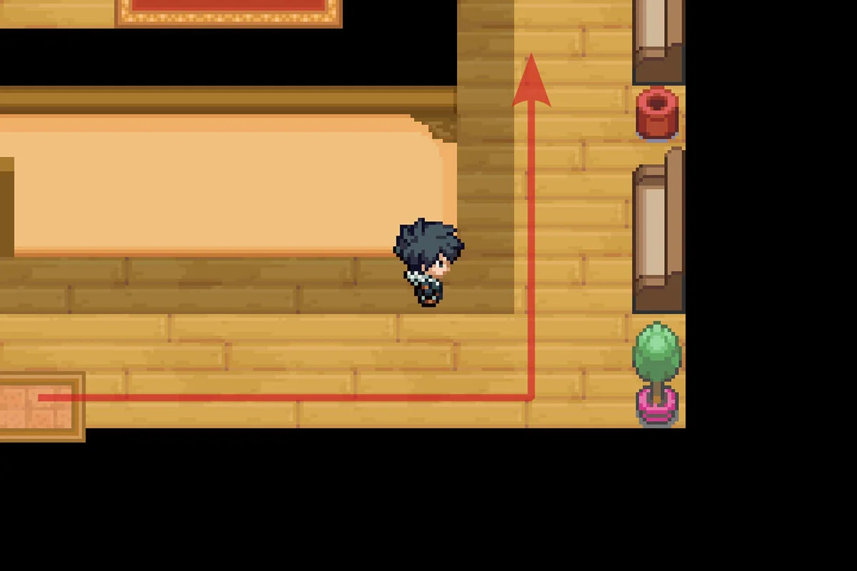 Following the path east after entering the house. / Pokémon Unbound