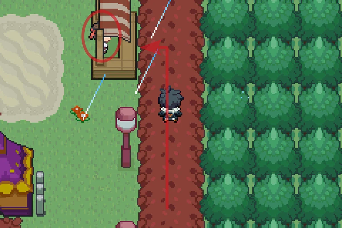 Approaching the EV Changer’s stall. / Pokémon Unbound