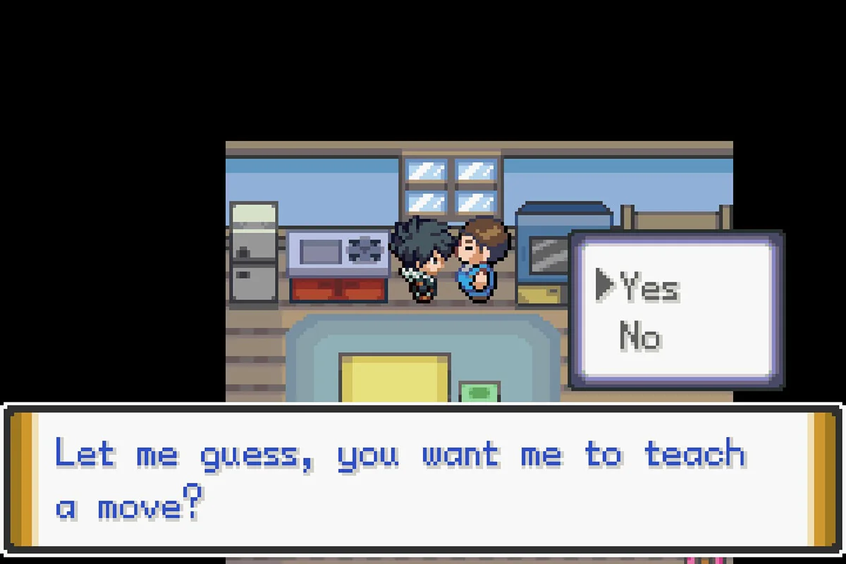 Being asked to reteach a move. / Pokémon Unbound
