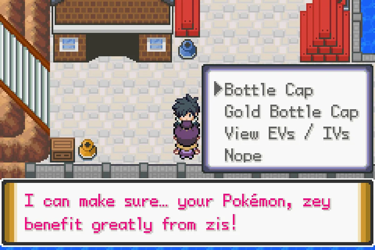 The services offered by the IV Changer. / Pokémon Unbound