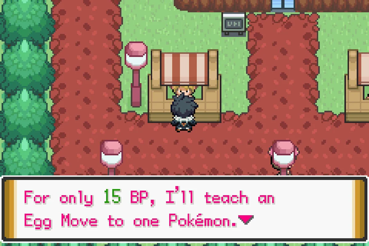 The tutor explaining her services. / Pokémon Unbound