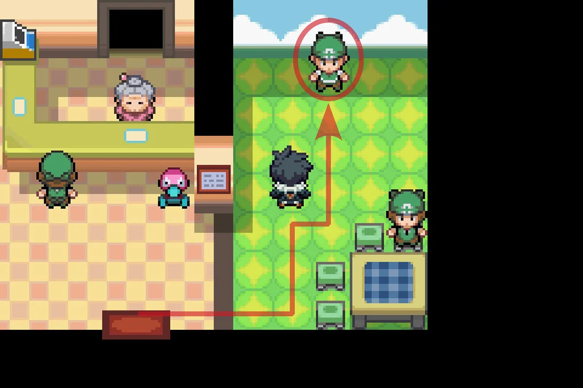 Approaching the Egg Move Mover. / Pokémon Unbound