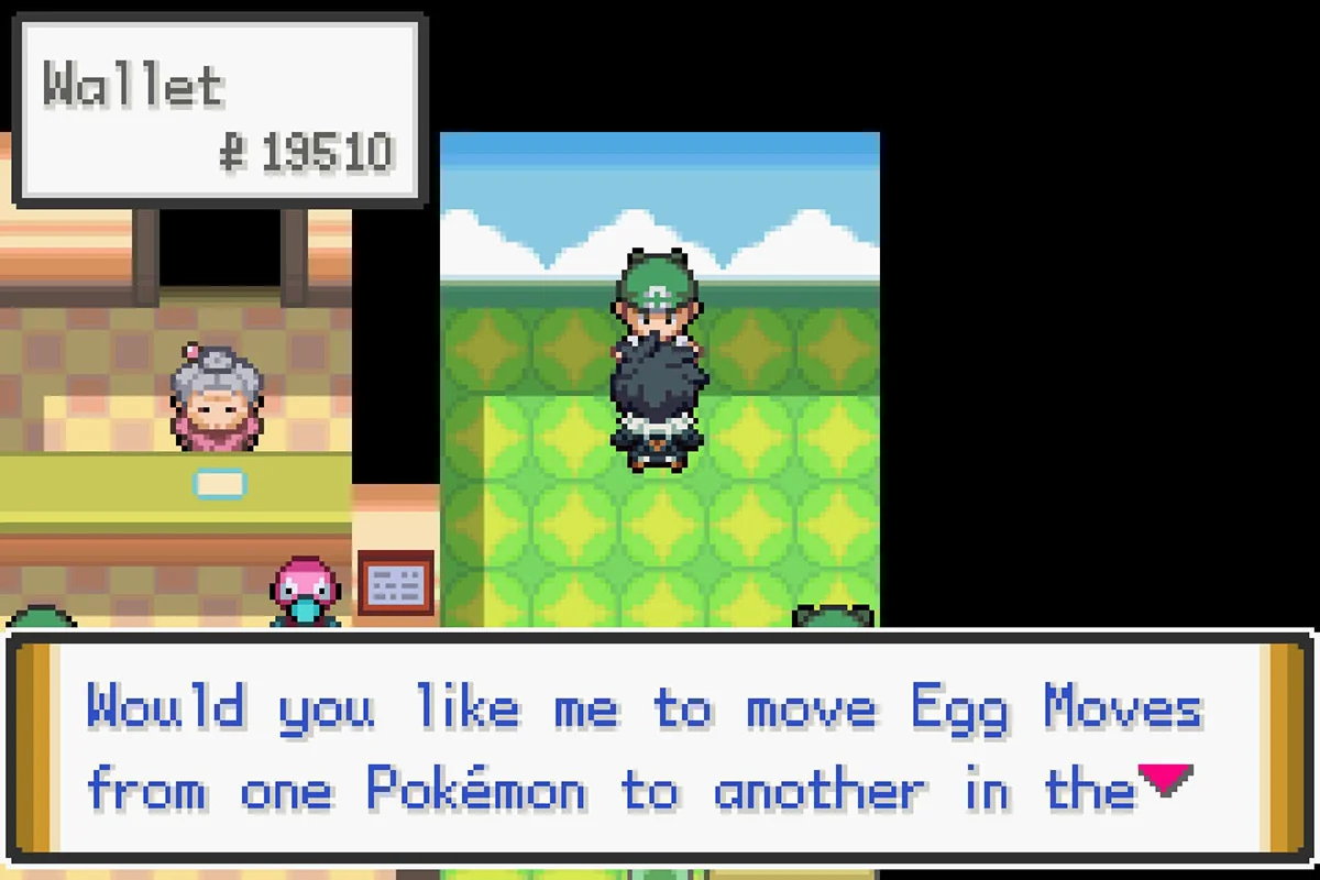 The Egg Move Mover’s service. / Pokémon Unbound