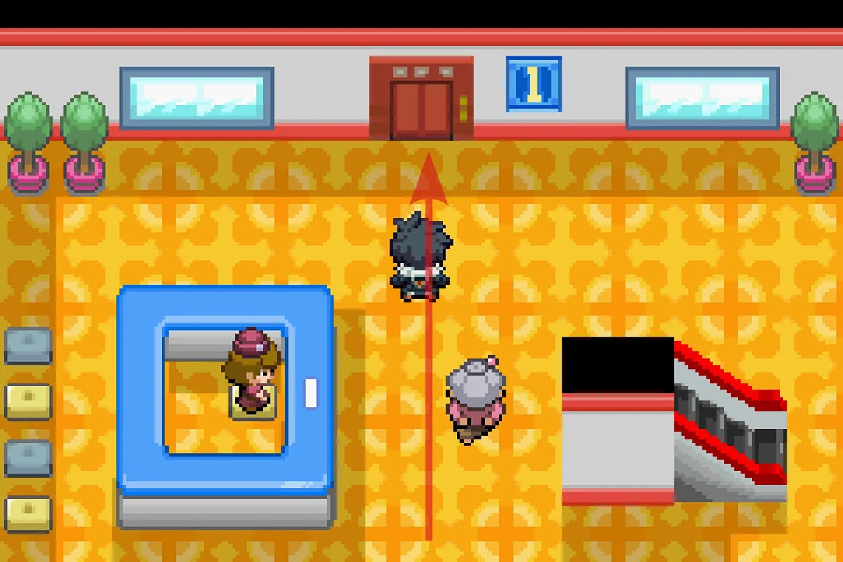 Entering the elevator. / Pokémon Unbound