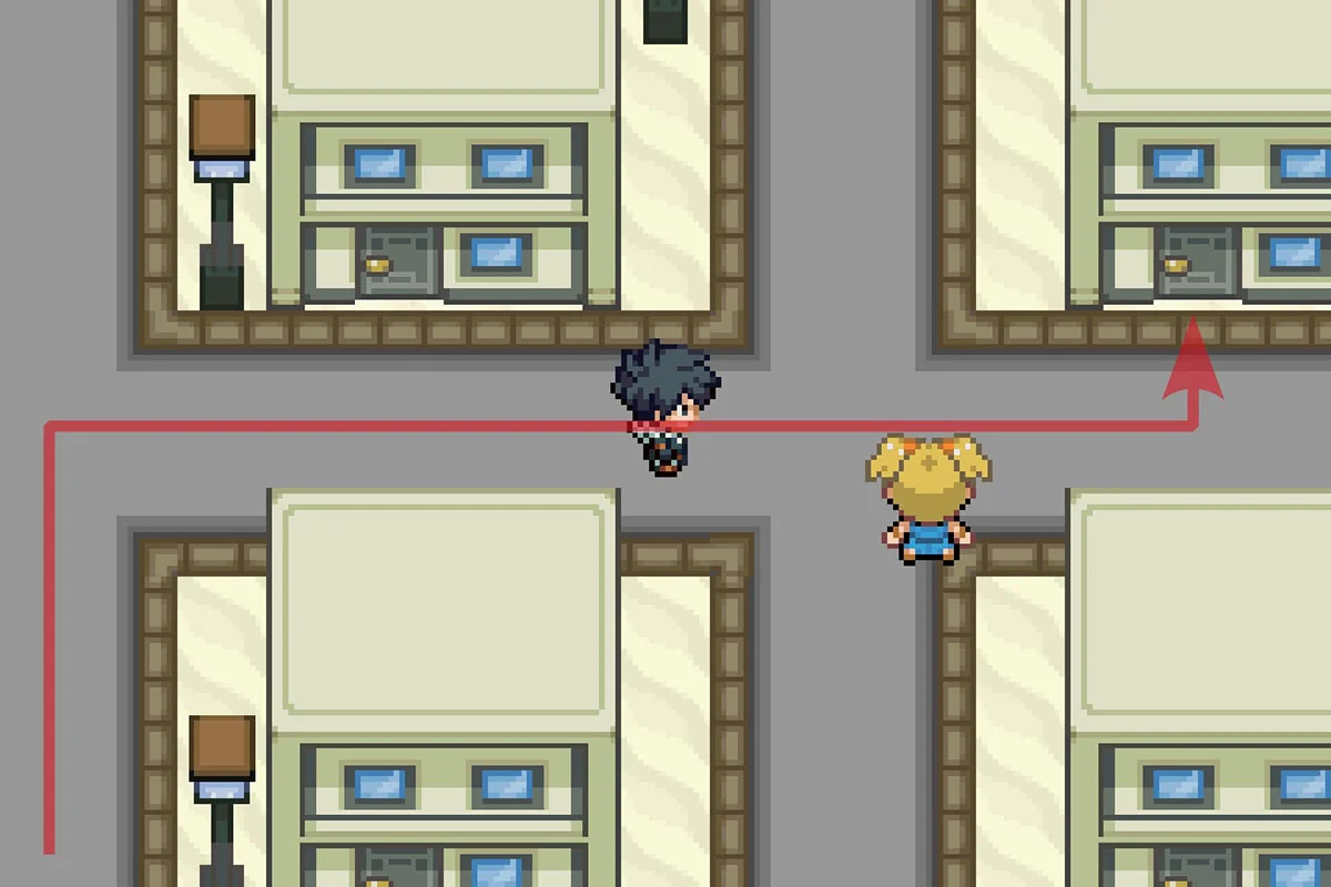 Entering the northeast house. / Pokémon Unbound