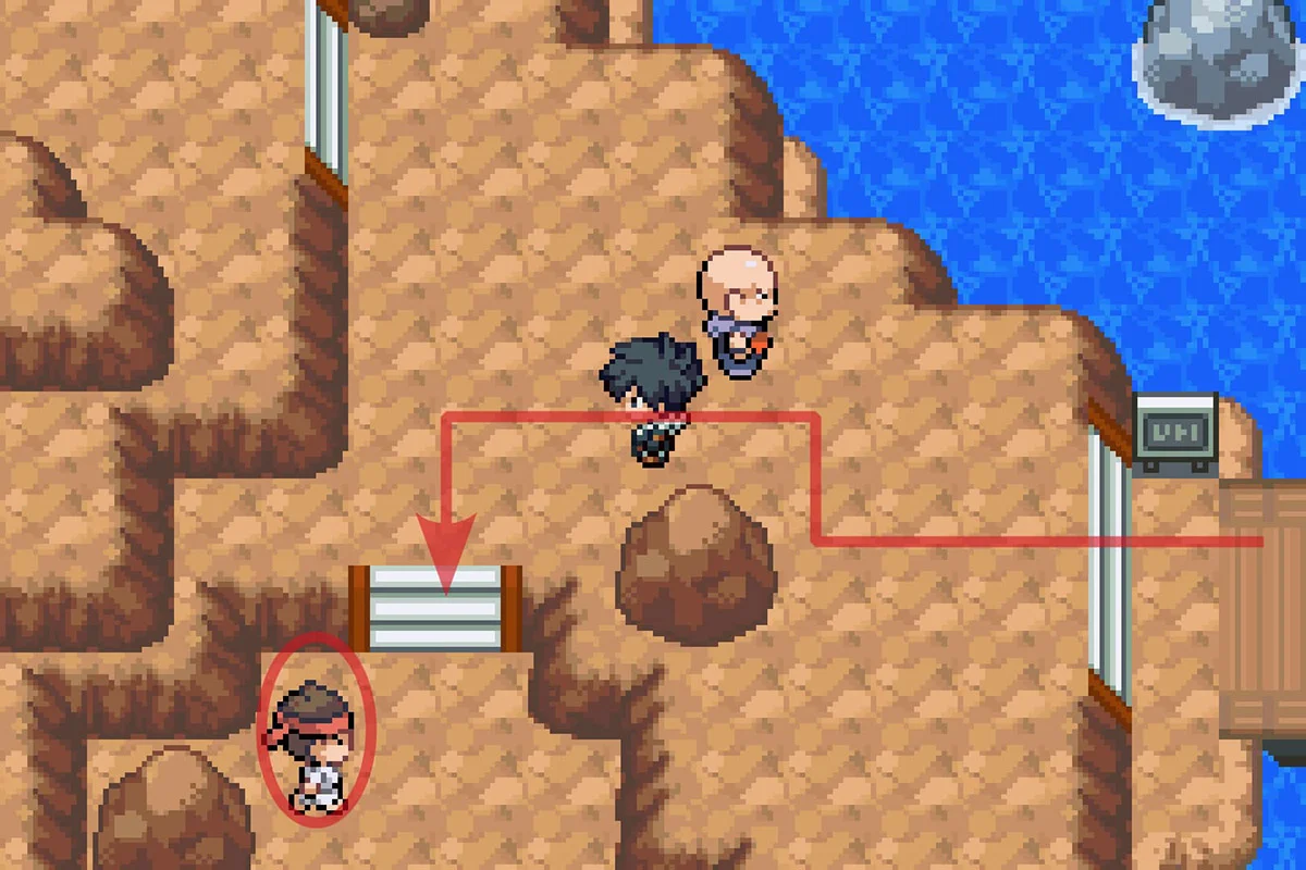 Approaching the Power Items Upgrade NPC. / Pokémon Unbound