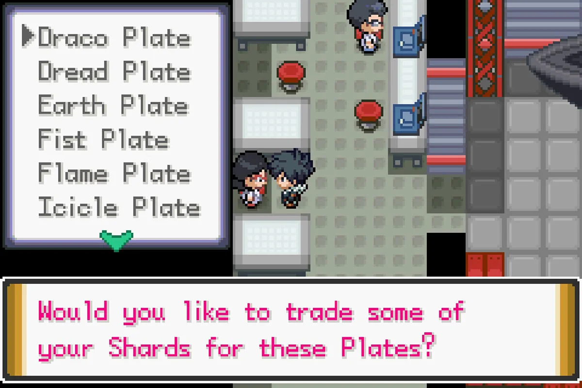 Trading shards for plates. / Pokémon Unbound