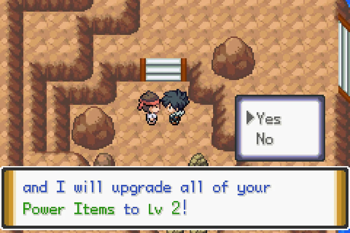 Upgrading the player’s Power Items. / Pokémon Unbound