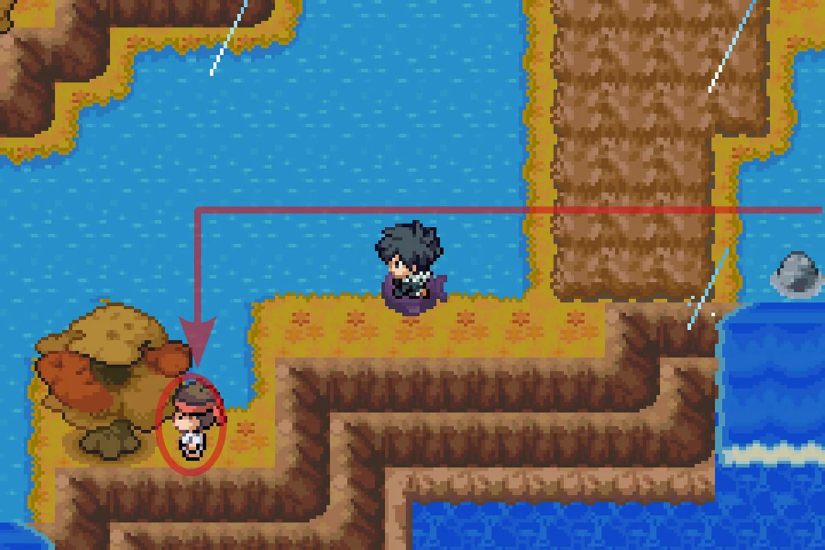 Approaching the Macho Brace Upgrade NPC / Pokémon Unbound