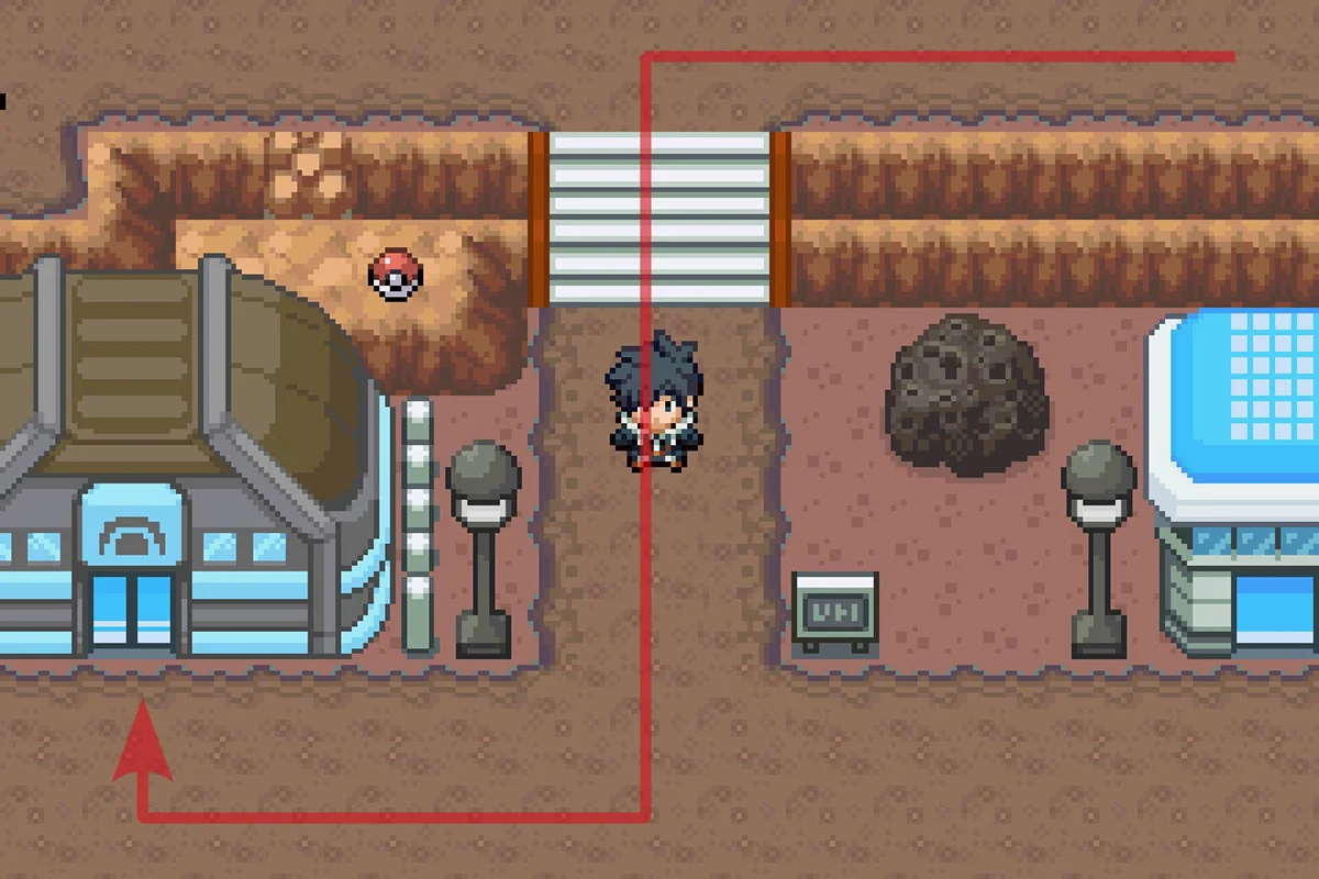 크레이터 타운 체육관으로 들어가는 모습. / Pokémon Unbound