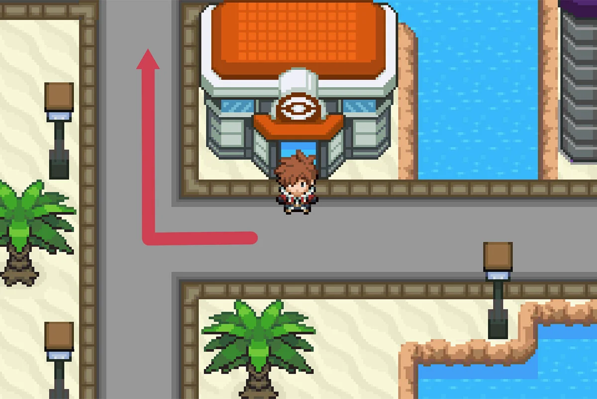 데하라시티의 포켓몬센터. / Pokémon Unbound