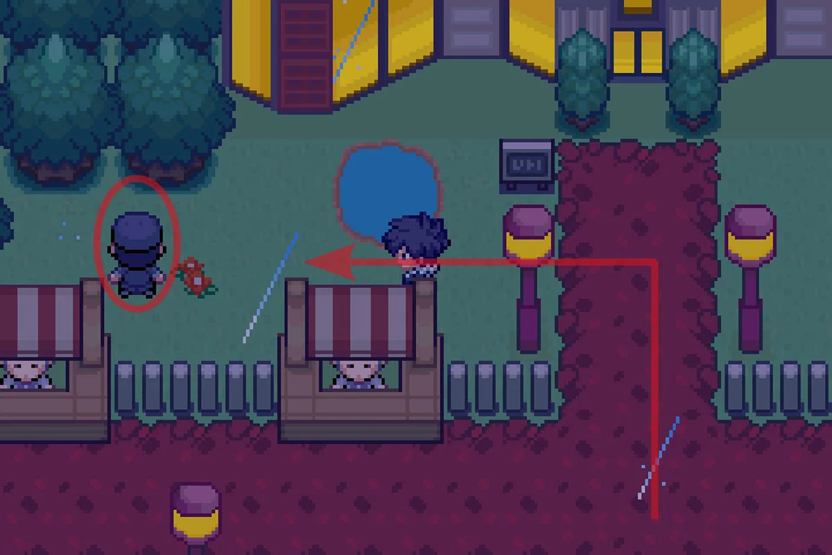 Approaching the Shady Guy. / Pokémon Unbound