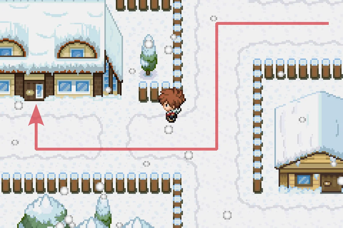 얼어붙은 고도에 있는 로그 박사의 연구소로 입장.