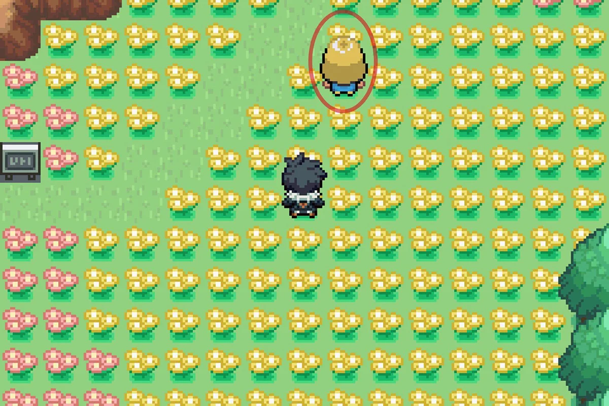 금발의 NPC에게 접근.