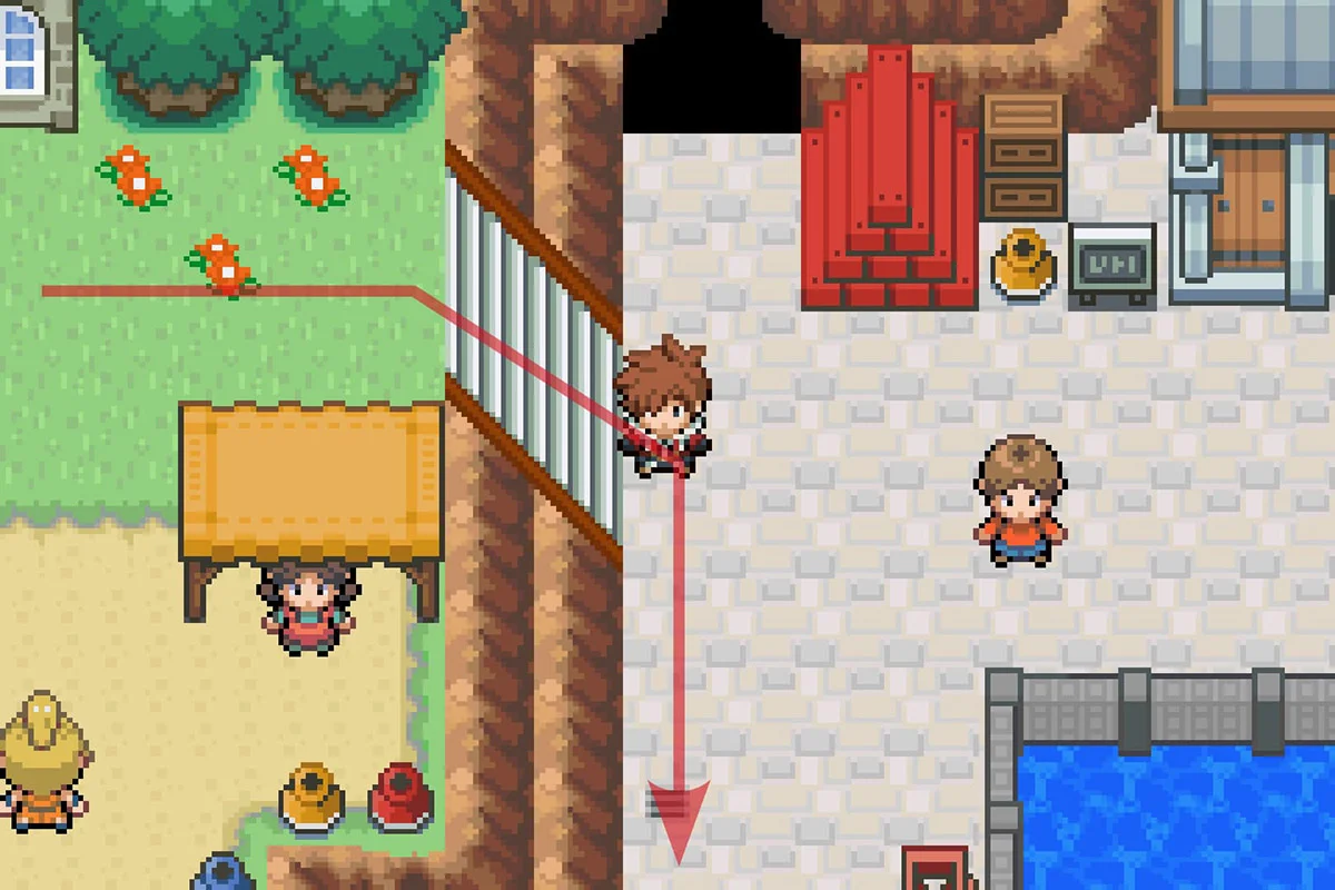 계단을 내려간 후 남쪽으로 이동.