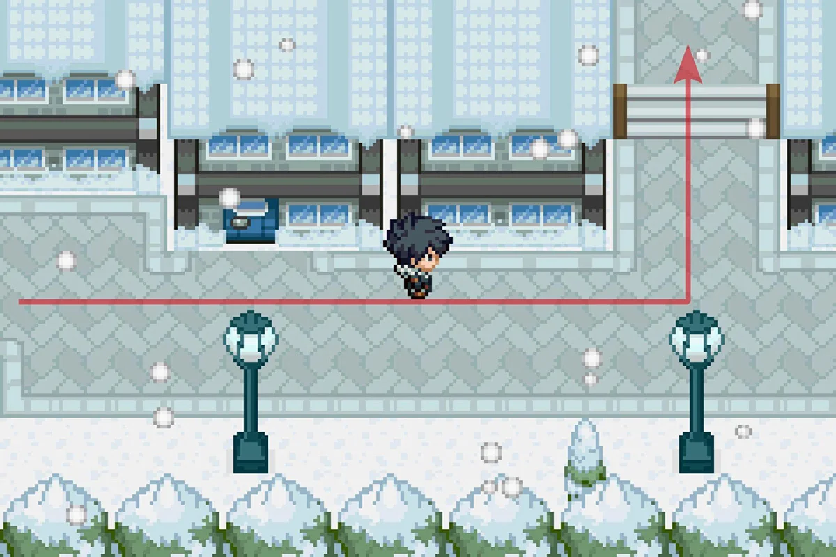 첫 번째 갈림길에서 북쪽으로 이동.