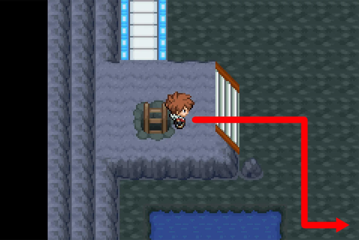 동굴 남쪽 끝으로 이동