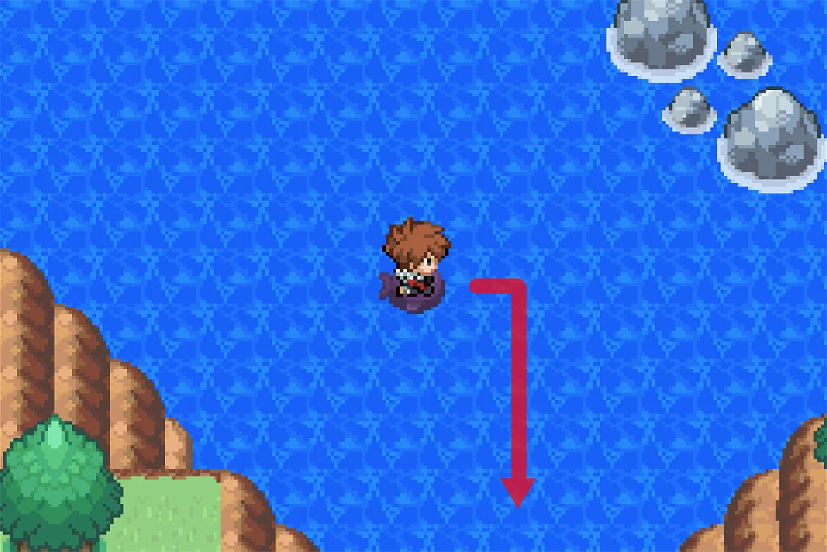 큰 바위를 향해 이동