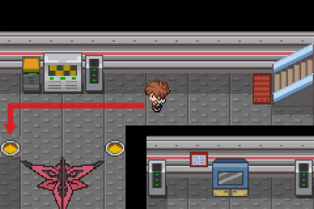 타일을 사용하여 지하 1층 식당에 도달