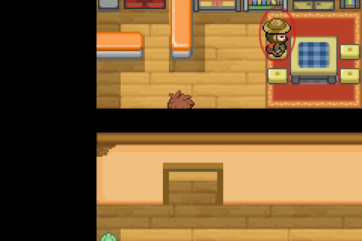 집 1층에 있는 유일한 NPC에게 접근.