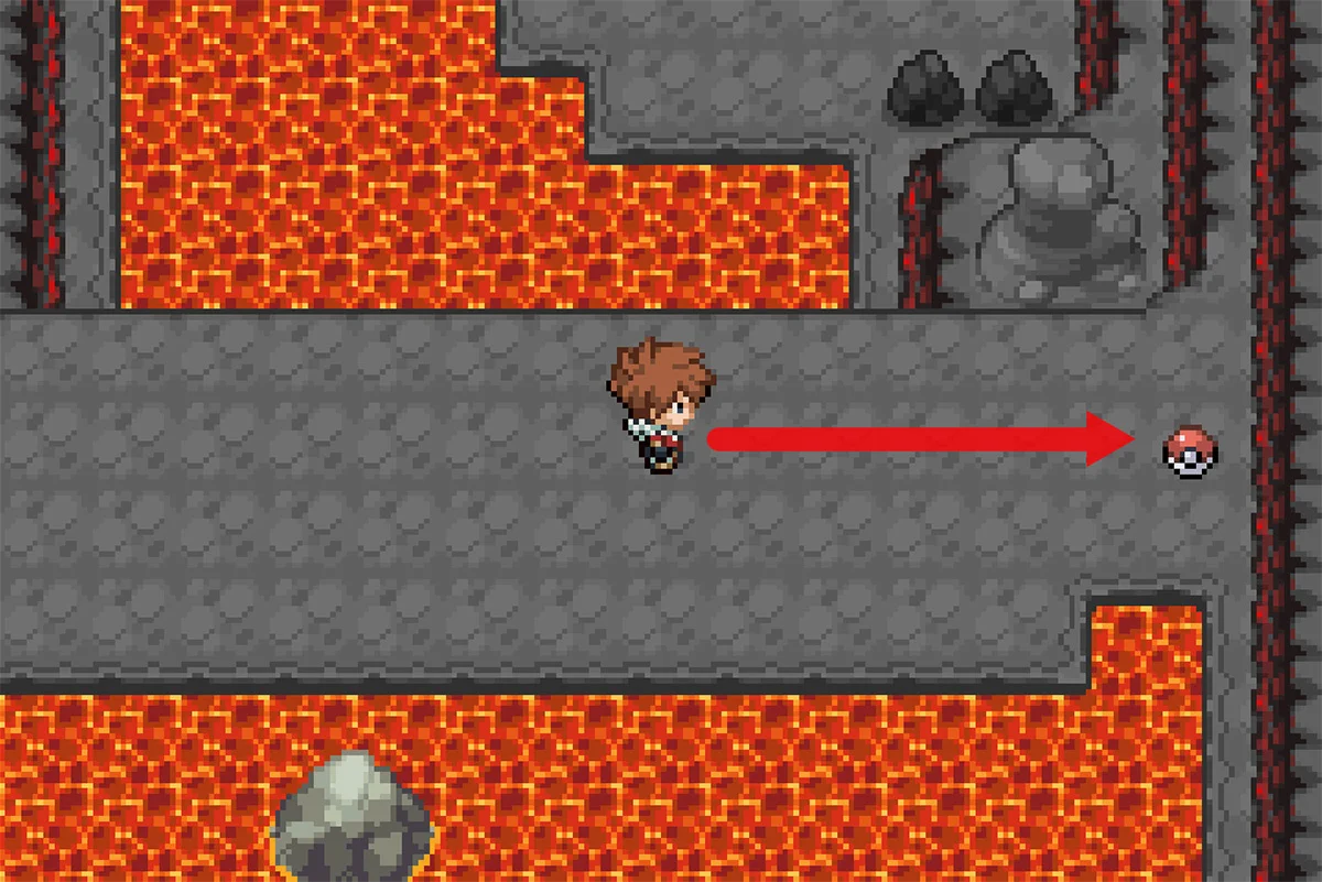 마그마부스터가 들어있는 몬스터볼의 정확한 위치