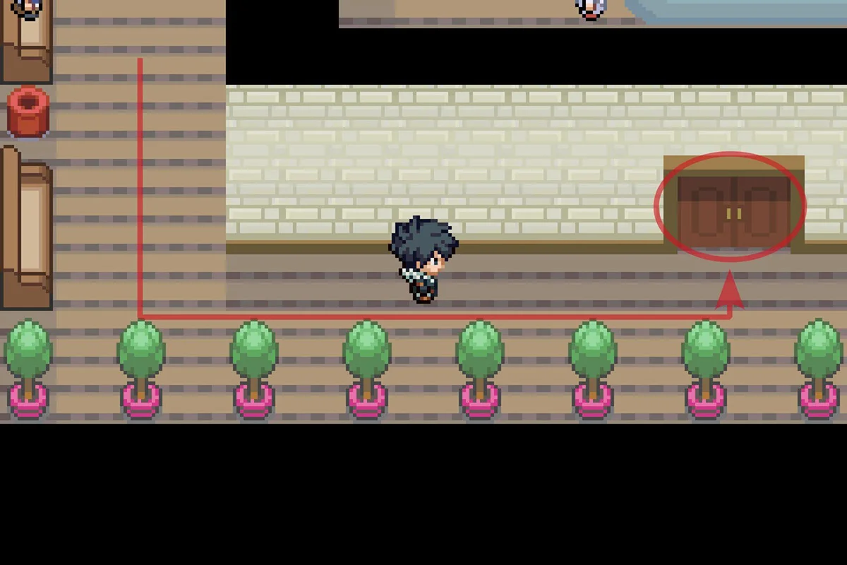 닫힌 문과 상호작용하여 열기.