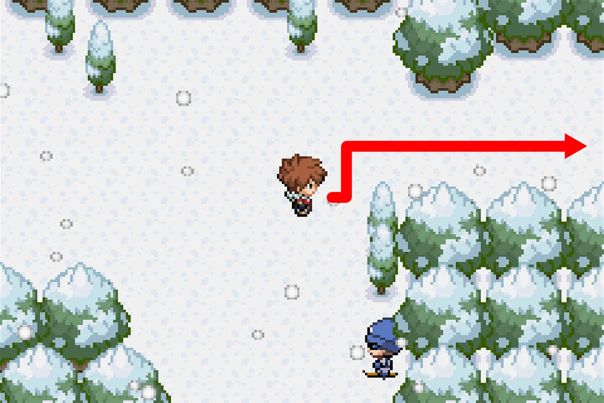 얼어붙은 숲 입구로 가는 길