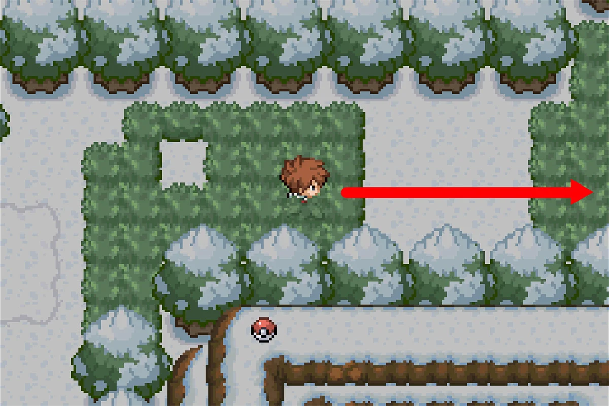 두 풀숲 사이의 빈터로 이동