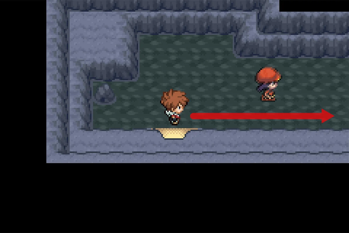 동굴 중앙 지점으로 이동