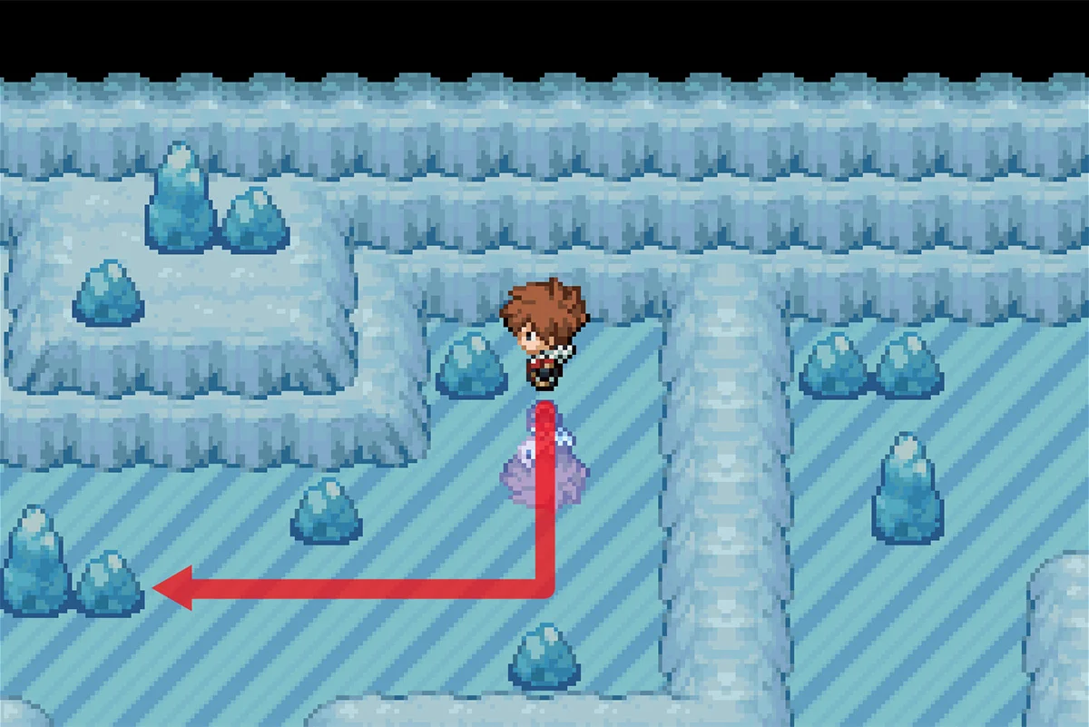 다음 바위로 미끄러지기