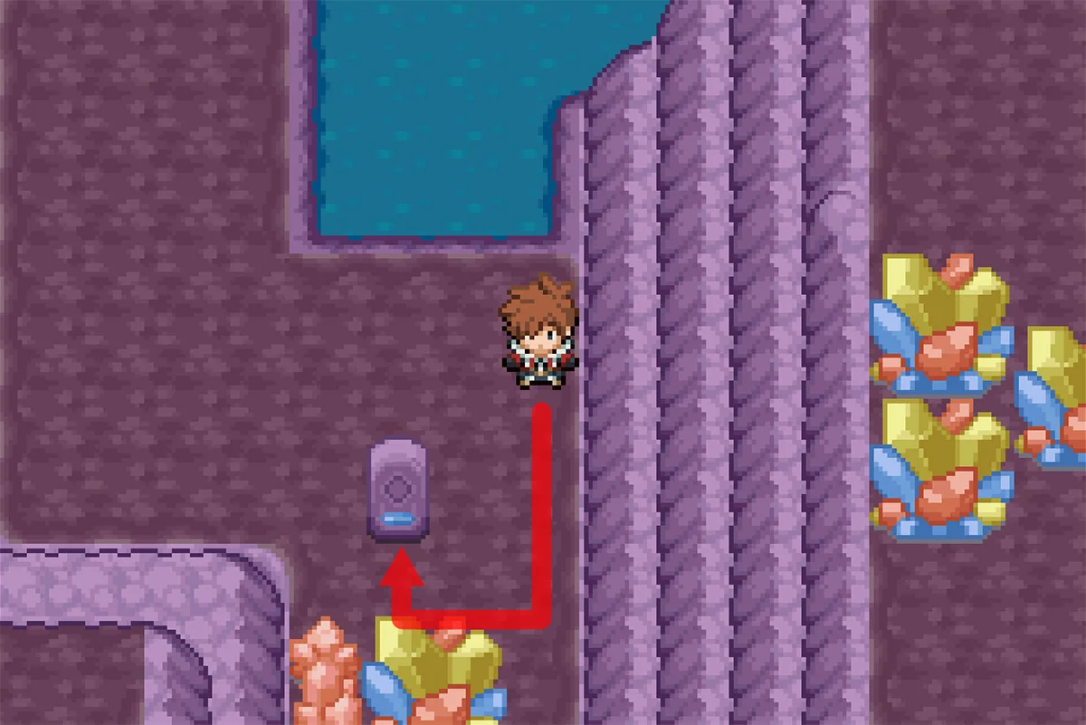 파란색 수정 무덤과 상호작용