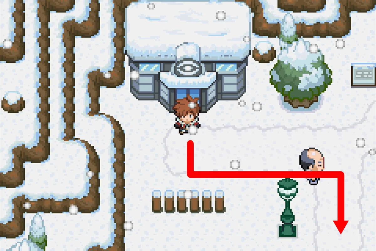 마을 남쪽 끝으로 걸어가기