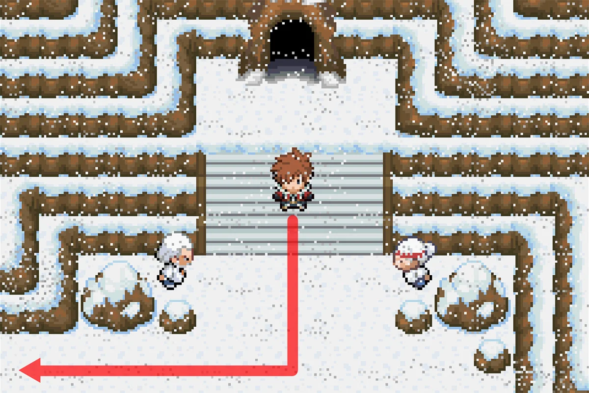 두 트레이너로부터 서쪽으로 이동