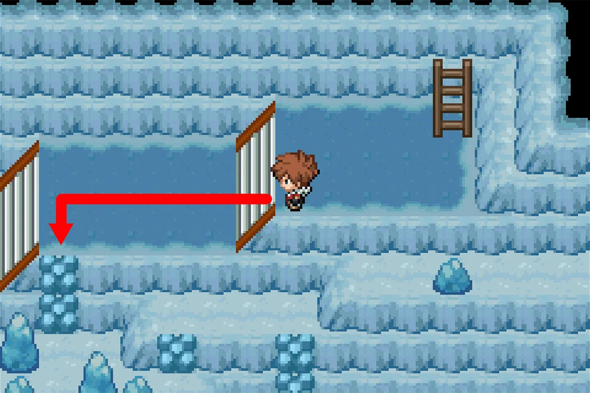 락클라임을 사용하여 중앙의 얼음 고원에 도달하기