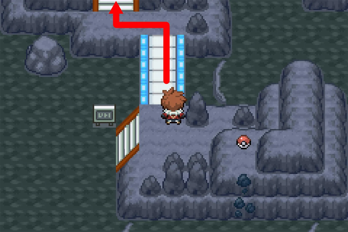 2층 중앙에 있는 다리 건너기