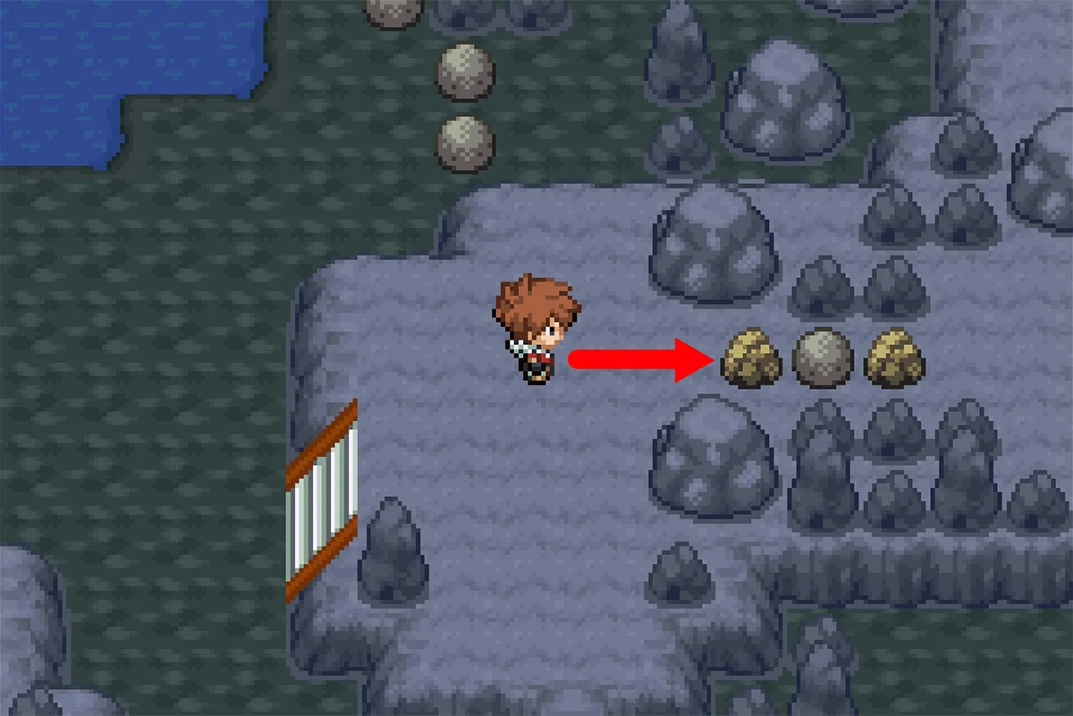 바위깨기를 사용하여 첫 번째 바위 부수기