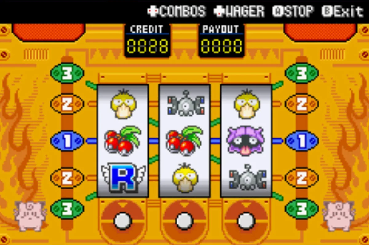 Slot Machine minigame screen / Pokémon Unbound