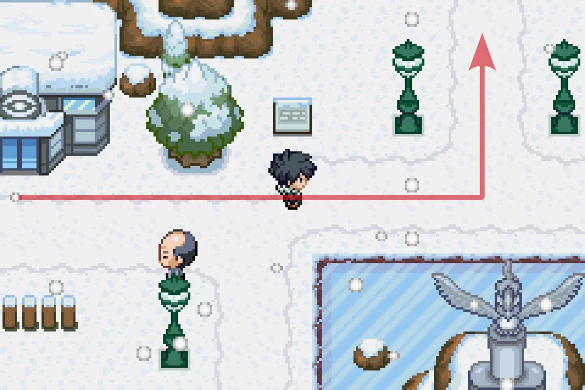 Exiting Bellin Town from the north exit. / Pokémon Unbound