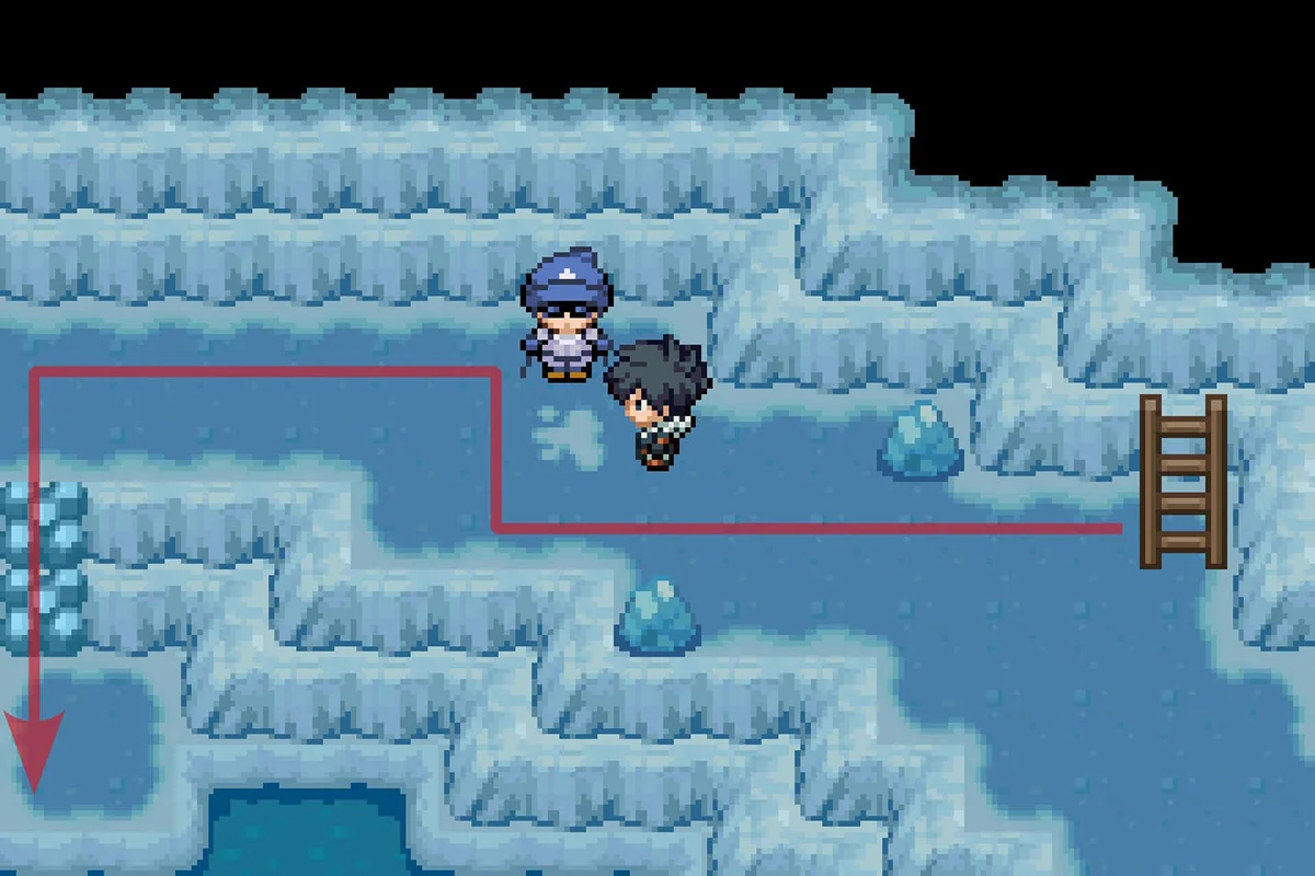 Using Rock Climb on the scalable wall. / Pokémon Unbound