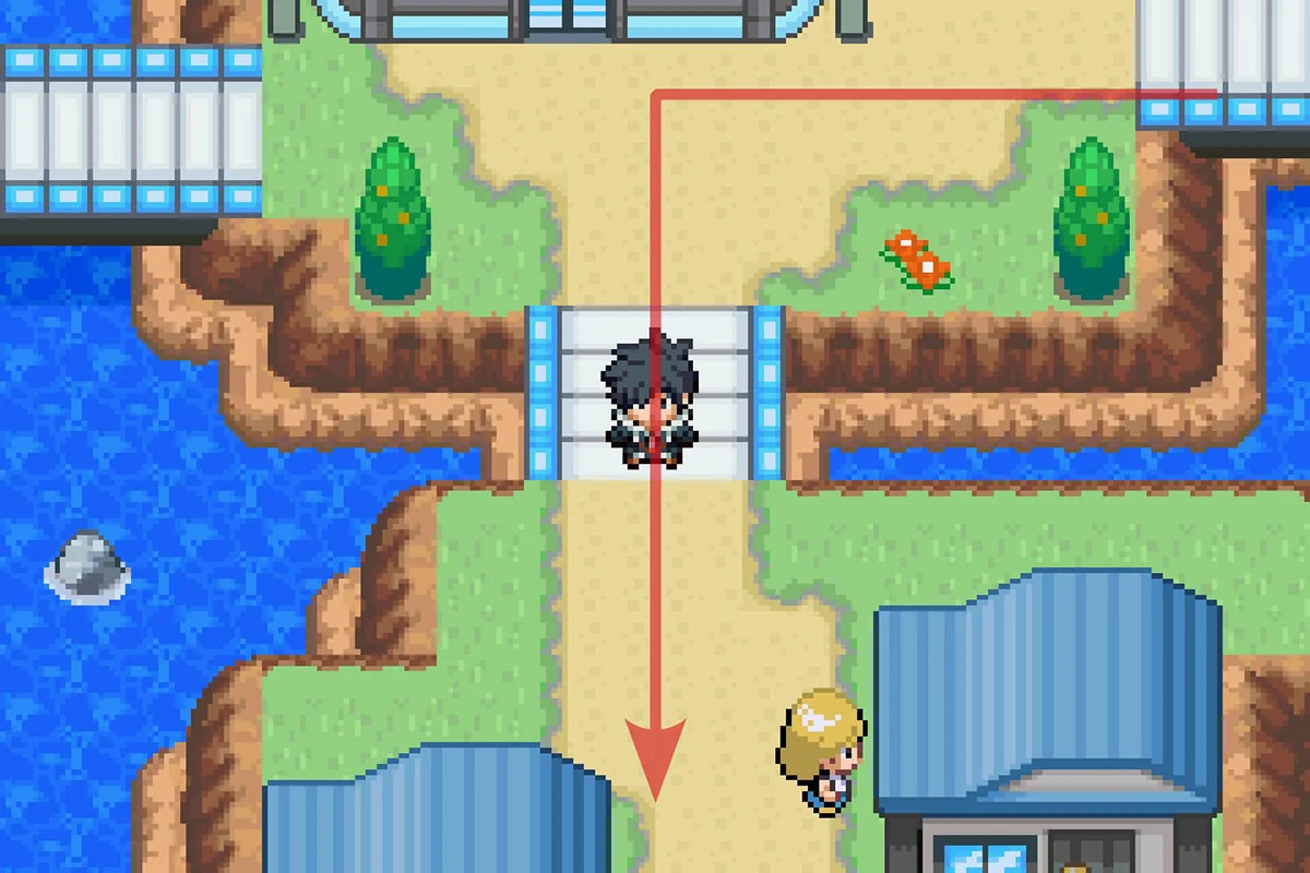 Going south after reaching the gym. / Pokémon Unbound