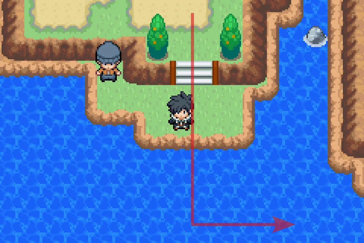 Surfing east. / Pokémon Unbound