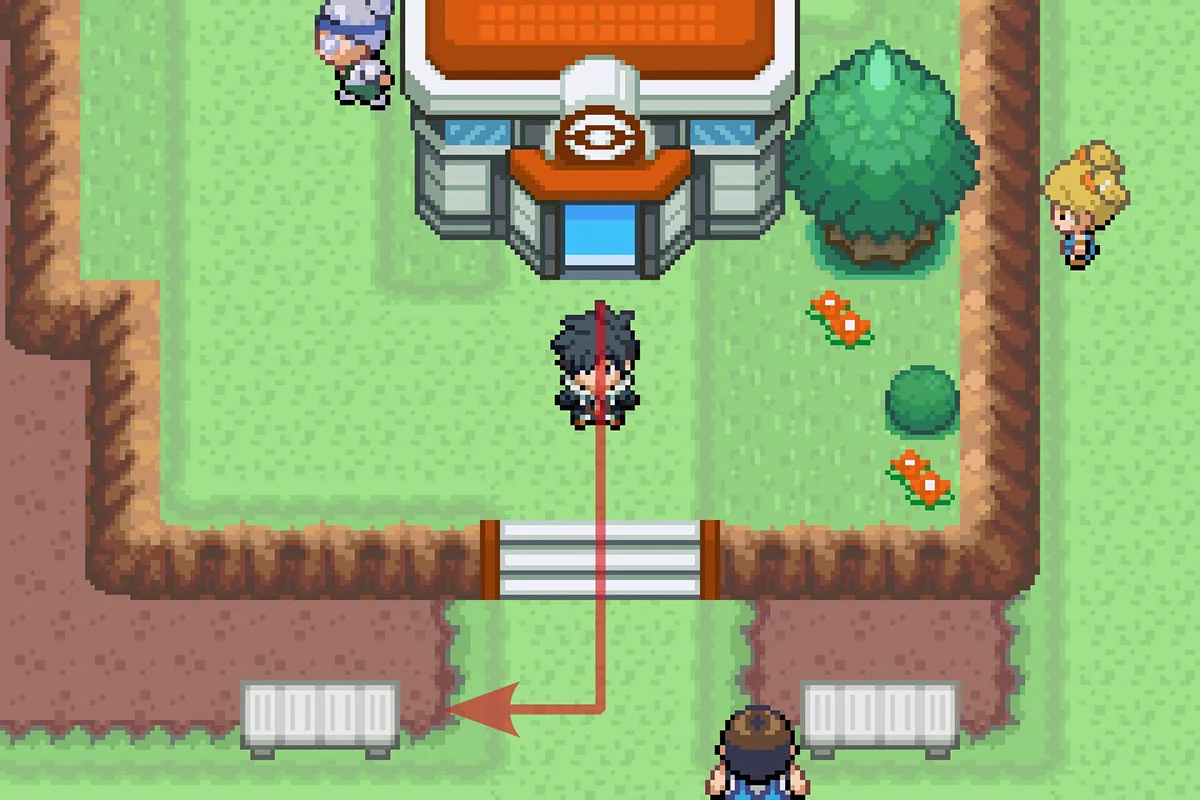 Going south from the Tarmigan Town Pokemon Center. / Pokémon Unbound